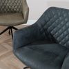 Bronx71 Esszimmerstuhl Leder Levi mit Rollen schwarz/anthrazit Bild 4