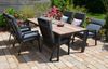 HPL Eiche Garnitur Elena + 8 Gartenstühle Milano - Rückenlehne stufenlos verstellbar Bild 5