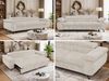 Polstersofa PETER, Sofa 3-Sitzer mit Schlaffunktion, verstellbaren Armlehnen und Kopfstütze, Gepolsterte Couch, Wellenfeder - Beige Cord Bild 2