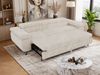 Polstersofa PETER, Sofa 3-Sitzer mit Schlaffunktion, verstellbaren Armlehnen und Kopfstütze, Gepolsterte Couch, Wellenfeder - Beige Cord Bild 5
