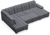 Selsey 'Jamaal' Wohnlandschaft mit Schlaffunktion und Stauraum rechtsseitig, Velours hydrophob, dunkelgrau Bild 4