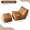 Odikalo Sitzsack Sofas wohnzimmer Loungesofa mit schlaffunktion & Fußbank (Ergonomic Single-Seater Lounge Sofa with Coordinated Ottoman for Compact Living Spaces and Modern Home Decor) Bild 3