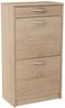 Home Collective Schuhschrank mit 1 Schublade und 2 Klappen, Schuhregal mit 3 Fächern (matte Oberfläche, platzsparende Schuhaufbewahrung) weiche abgerundete Kanten, 50 cm breit, laminierte Platte sonoma Bild 5