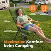 HOMECALL Campingstuhl Faltbar Hochlehner Luxus Klappstuhl mit 4,5cm Dicke Gepolstert (150kg Belastbar mit 4 Positionen Verstellbar Angelstuhl, 2 St), für Garten Balkon Wohnmobil Bild 3