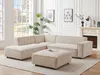 Vente-unique - BORORE Sofa SamtStoff Beige - B 95 cm231 cm x H 44 cm75 cm x L 95 cm256 cm Bild 2