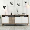Dmora Konsolentisch Jole, Tisch, Eingangskonsole, Regal, 180x35 h79 cm, Walnuss und Weiß Bild 4