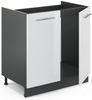 Spülenunterschrank Fame-Line Weiß Hochglanz 80 cm , AP Anthrazit Vicco Bild 4