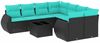 vidaXL 9-teiliges Gartensofa-Set mit Kissen, schwarzes Polyrattan 3221156 Bild 2