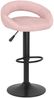 Barhocker KALSII höhenverstellbar 2er Set Rosa Samt | Barstühle drehbar Küchenhocker Thekenhocker für Küche Hausbar Bild 3