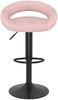 Barhocker KALSII höhenverstellbar 2er Set Rosa Samt | Barstühle drehbar Küchenhocker Thekenhocker für Küche Hausbar Bild 4