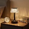 LED Tischleuchte, Touchdimmer, schwarz, Kristalleffekt, H 23 cm Bild 3