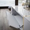 lukmebel Onyx Couchtisch Hoch Mit Hochglanz-Finish Unterthekenaufbewahrung Golden Elements Push-Open-Öffnungssystem Laminatplatte 104 x 60 x 365 Weiß Bild 4