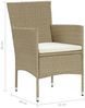 vidaXL 7-tlg. Garten-Essgruppe mit Kissen Poly Rattan Beige 3094988 Bild 3