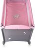 Moni Reisebett Sleepy Rollen, Wickelauflage, Matratze, Spielbogen, Seiteneingang grau pink Bild 2
