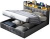 FUROKOY Polsterbett Doppelbett Stauraumbett Mit Bettkasten, 160x200 cm,Stauraum,Gepolstert,Weich und bequem,Leinenstoff,grau Bild 5