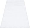 carpet city Shaggy Hochflor Teppich - 80x150 cm - Weiß - Langflor Wohnzimmerteppich - Einfarbig Uni Modern - Flauschig-Weiche Teppiche Schlafzimmer Deko Bild 2
