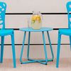 Beistelltisch Gartentisch Rund Metall Balkontisch Blau Outdoor Tisch Metalltisch Bistrotisch Kaffeetisch Bild 2