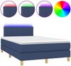 Boxspringbett mit Matratze & LED Stoff Blau 120x200 cm, Härtegrad: H2 [3133867] Bild 2