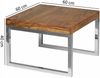 Beistelltisch GUNA Massiv-Holz Sheesham Wohnzimmer-Tisch Metallgestell Landhaus-Stil Couchtisch dunkelbraun natur Bild 4