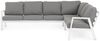 Gartenecksofa Oinimola - Aluminium Weiß, Olefin-Stoff Dunkelgrau Bild 3