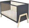 Baby-Delux Babybett Juna Anthrazit Kiefer, Kinderbett 60x120 weiß Kiefer Schutzgitter Matratze Bild 3