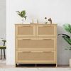 Flieks Sideboard (80x38x80cm, 1 St), 4-Schubladen Rattanschrank Kommode Anrichte Wohnzimmer Bild 5