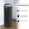 HOMCOM Mülleimer 50L, elektrisch, automatisch, mit Deckel, rostfrei, für Bad, Büro, Küche, Esszimmer, Stahl, Schwarz Bild 4