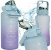 Trizand Trinkflasche Wasserflasche 2L Trinkflasche, Mit Griff und Trinkhalm zum Saugen, kein Kippen nötig Bild 2