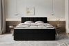 99rooms Bergamo Boxspringbett Cordstoff AMBIENCE Schwarz 180x200 cm Schaum Topper 3,5 cm Bild 2