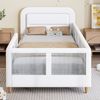 90x200 gepolstertes Plattformbett mit Sicherheitsgeländer, weiß Bild 4