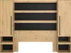 Vente-unique - VARLY Bettkopfteil und Bettbrücke Holz, Platte SchwarzBeige - B 39,8 cm x H 202,8 cm x L 269,7 cm Bild 4