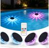 oyajia Pool-Lampe Schwimmende Poolbeleuchtung, RGB Solar Poollicht mit Fernbedienung, 4er Set, LED fest integriert, RGB, IP68 Wasserdicht Unterwasser Licht für Pool, Whirlpool, Teich, Garten Bild 2