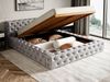 GRAINGOLD Palini Polsterbett 160x200, mit gepolstertes Kopfteil, gestepptes Bett, Bettkasten, Velour-Stoff, Grau Bild 5