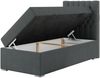 Boxspringbett PERA, Polsterbett mit Kopfstütze, gepolsterte Kopfstütze, Einzelbett, 90x200 - Dunkelgrau Stoff - rechts - H4 Bild 3