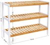 Songmics Schuhregal aus Bambus, Schuhablage mit 3 Ebenen, Schuh-Organizer, Regal für Schuhe, Pflanzen, Bücher, Wohnzimmer, Flur, Schlafzimmer, Badezimmer, 26 x 70 x 55 cm, weiß-naturfarben LBS03H Bild 5