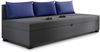 Schlafsofa Misti III - Einzelbett mit Kissen, Sofa mit Bettkasten, Bettsofa, Farbauswahl, Bettgestell, Komfortbett, Bett für Jugendzimmer, Schlafmöbel (Graphit + Blau (Lux 06 + Lux 20)) Bild 2