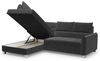 Ecksofa Schlafsofa Sofa MARNO in Stoff Vogue Charcoal Ottomane Links Bild 3