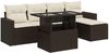 vidaXL 6-tlg. Garten-Sofagarnitur mit Kissen Braun Poly Rattan 3326304 Bild 2