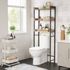 Vasagle Toilettenregal mit 3 offenen Ablagen, Holz | Stahl Greige-Schwarz, 63 x 25 x 165 cm Bild 2