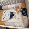 ULLENBOOM ® Baby Kuschelschlange 200x13 cm Wale (Made in EU) - Kuschelschnecke in vielen Farben und Größen, Bezug: 100% OEKO-TEX® Baumwolle, Nackenrolle, Kopfschutz für Wickeltisch, Motiv: Sterne Bild 3