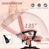 Bürostuhl 67 x 67 x 111-121 cm mit Massagefunktion, Liegefunktion und Fußstütze in Rosa Bild 4