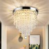 oyajia Deckenleuchte Edelstahl Kristall Kronleuchter Deckenleuchte, G9--3 Lampenfassung, LED wechselbar, Design im Chrom-Stil,für Schlafzimmer, Wohnzimmer, Esszimmer Bild 2
