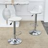 Barhocker 2er-Set mit transparenter Rückenlehne, höhenverstellbar 82-104 cm, Weiß/Silber Bild 3