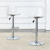 Barhocker 2er-Set mit transparenter Rückenlehne, höhenverstellbar 82-104 cm, Weiß/Silber Bild 2