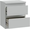 Forte EDMORE Kommode 40 45, moderner Nachttisch mit 2 Schubladen, Beistelltisch, Holzwerkstoff, Secret Grey, 41,8 cm breit x 49,3 cm hoch x 32,2 cm tief Bild 5
