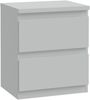 Forte EDMORE Kommode 40 45, moderner Nachttisch mit 2 Schubladen, Beistelltisch, Holzwerkstoff, Secret Grey, 41,8 cm breit x 49,3 cm hoch x 32,2 cm tief Bild 3