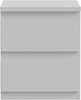 Forte EDMORE Kommode 40 45, moderner Nachttisch mit 2 Schubladen, Beistelltisch, Holzwerkstoff, Secret Grey, 41,8 cm breit x 49,3 cm hoch x 32,2 cm tief Bild 2