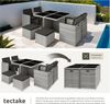 tectake Sitzgruppe Aluminium Rattan Gartenlounge für 4 bis 8 Personen, Inkl, (Loungeset Manhattan, 9-tlg, für Außen in Hellgrau), wetterfest und UV-beständig, 2 Bezugssets, mit Sicherheitsglasplatten Bild 3