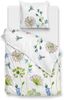 Zo! Home Mako-Satin Bettwäsche 155x220 Kolie Vögel Blumen rosa grün blau Bild 3