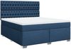 vidaXL Boxspringbett mit Matratze Blau 180x200 cm Stoff 3292880 Bild 3